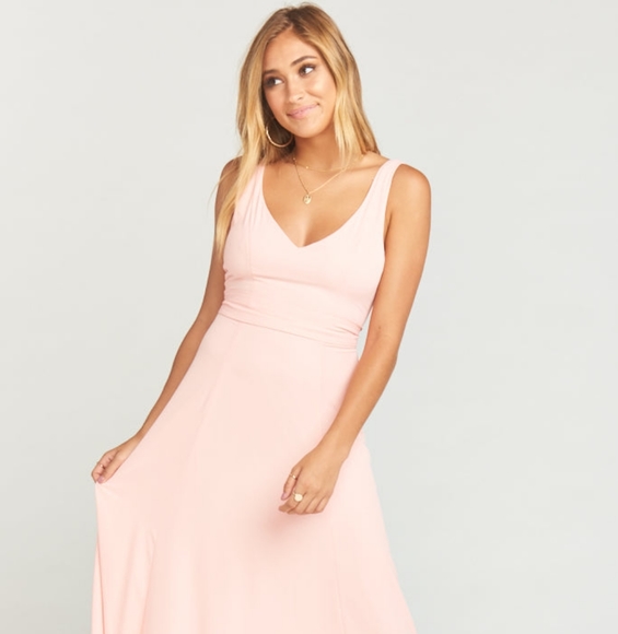 Show Me Your MuMu - Jenn Maxi Dress, Frosty Pink Crisp - Picture 1 of 5